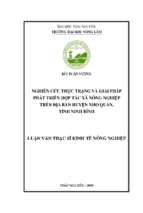 Nghiên cứu thực trạng và giải pháp phát triển hợp tác xã nông nghiệp trên địa bàn huyện nho quan tỉnh ninh bình