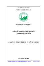 Phân tích chuỗi giá trị nhãn tại thị xã phổ yên