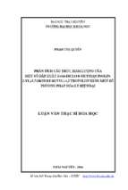 Phân tích cấu trúc hàm lượng của dẫn xuất 2 4 6 diclo 8 metyl quinolin 2 yl 5 7 di tertbutyl 1 3 tropolon bằng một số phương pháp phân tích hóa lý hiện đại