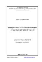 Huy động vốn đầu tư cho xây dựng cơ bản trên khu kinh tế vân đồn