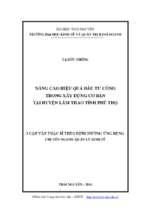 Nâng cao hiệu quả đầu tư công trong xây dựng cơ bản tại huyện lâm thao tỉnh phú thọ