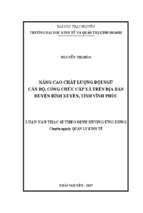 Nâng cao chất lượng đội ngũ cán bộ công chức cấp xã huyện bình xuyên tỉnh vĩnh phúc