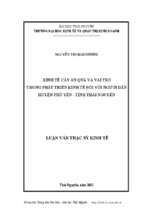 Kinh tế cây ăn quả và vai trò trong phát triển kinh tế đối với người dân huyện phổ yên tỉnh thái nguyên