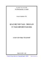 Quan hệ việt nam thái lan từ năm 2009 đến năm 2016