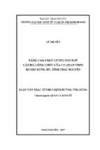 Nâng cao chất lượng đội ngũ cán bộ công chức của cơ quan ubnd huyện đồng hỷ tỉnh thái nguyên
