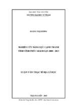 Nghiên cứu năng lực cạnh tranh tỉnh vĩnh phúc giai đoạn 2008 2013