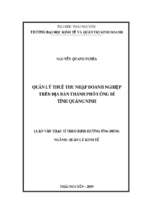 Quản lý thuế thu nhập doanh nghiệp trên địa bàn thành phố uông bí tỉnh quảng ninh