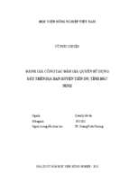 đánh giá công tác đấu giá quyền sử dụng đất trên địa bàn huyện tiên du, tỉnh bắc ninh  