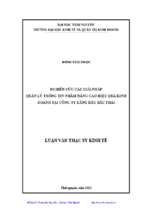 Nghiên cứu các giải pháp quản lý thông tin nhằm nâng cao hiệu quả kinh doanh tại công ty xăng dầu bắc thái