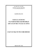 đánh giá ảnh hưởng của vi khuẩn phân giải phosphate khó tan lên một số loại cây trồng