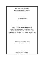 Thực trạng an toàn vệ sinh thực phẩm thức ăn đường phố tại một số huyện của tỉnh hà giang