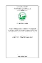 Nghiên cứu đặc điểm cấu trúc của một số trạng thái rừng tự nhiên tại tỉnh bắc giang