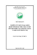 Nghiên cứu một số đặc điểm bệnh viêm ruột tiêu chảy ở chó do parvovirus tại tỉnh bắc giang và biện pháp phòng trị