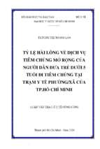 Tỷ lệ hài lòng về dịch vụ tiêm chủng mở rộng của người dân đưa trẻ dưới 5 tuổi đi tiêm chủng tại trạm y tế phườngxã của tp.hồ chí minh (2)