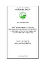 đánh giá hiện trạng chất lượng nước sông cầu đoạn chảy qua cửa xả công ty cổ phần giấy hoàng văn thụ thành phố thái nguyên tỉnh thái nguyên