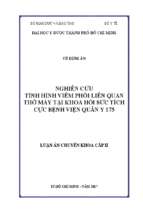 Nghiên cứu tình hình viêm phổi liên quan thở máy tại khoa hồi sức tích cực bệnh viện quân y 175