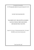 Tạo động lực cho người lao động tại ngân hàng thương mại cổ phần quân đội chi nhánh thái nguyên