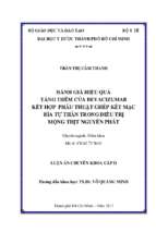 đánh giá hiệu quả tăng thêm của bevacizumab kết hợp phẫu thuật ghép kết mạc rìa tự thân trong điều trị mộng thịt nguyên phát