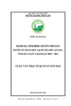 đánh giá tình hình chuyển nhượng quyền sử dụng đất tại huyện bắc quang tỉnh hà giang giai đoạn 2010 2014