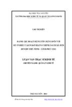 đánh giá hoạt động tín dụng đối với hộ nghèo tại ngân hàng chính sách xã hội huyện phù ninh tỉnh phú thọ