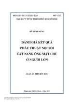 đánh giá kết quả phẫu thuật nội soi cắt nang ống mật chủ ở người lớn