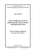 Nâng cao hiệu quả sản xuất kinh doanh tại công ty cổ phần nhiệt điện quảng ninh