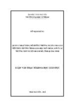 Quản lý hoạt động bồi dưỡng thường xuyên cho giáo viên theo chương trình giáo dục phổ thông mới ở các trường thpt hoành bồ tỉnh quảng ninh