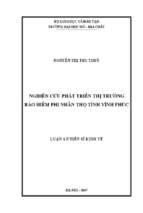 Nghiên cứu phát triển thị trường bảo hiểm phi nhân thọ tỉnh vĩnh phúc