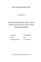 Giải pháp chuyển giao kỹ thuật tiến bộ trong sản xuất ngô tại huyện chương mỹ, thành phố hà nội  