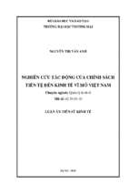 Nghiên cứu tác động của chính sách tiền tệ đến kinh tế vĩ mô việt nam