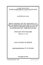 Những giải pháp chủ yếu nhằm nâng cao hiệu quả kinh tế sản xuất chè của nông hộ trong thời kỳ hội nhập kinh tế quốc tế tại huyện đồng hỷ tỉnh thái nguyên