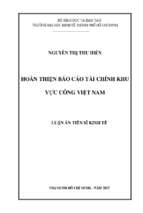 Hoàn thiện báo cáo tài chính khu vực công việt nam