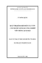 Quản trị kênh điểm bán của viettel thái nguyên chi nhánh tập đoàn công nghiệp viễn thông quân đội