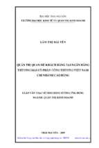 Quản trị quan hệ khách hàng tại ngân hàng thương mại cổ phần công thương việt nam chi nhánh cao bằng