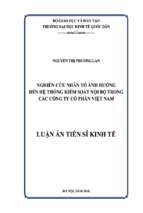 Nghiên cứu nhân tố ảnh hưởng đến hệ thống kiểm soát nội bộ trong các công ty cổ phần việt nam