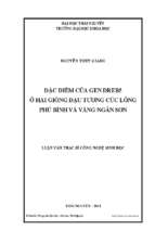 đặc điểm của gen dreb5 ở hai giống đậu tương cúc lông phú bình và vàng ngân sơn