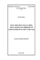 Hoàn thiện phân tích tài chính trong giám sát tài chính đối với tập đoàn kinh tế nhà nước ở việt nam