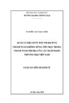 Quản lý nhà nước đối với dịch vụ thanh toán không dùng tiền mặt trong thanh toán nội địa của các ngân hàng thương mại việt nam