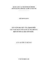 Xây dựng đạo đức của thanh niên việt nam trong nền kinh tế thị trường định hướng xã hội chủ nghĩa