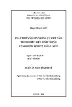 Phát triển nguồn nhân lực việt nam trong điều kiện hình thành cộng đồng kinh tế asean (aec)