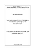 Quản lý huy động vốn của các ngân hàng thương mại cổ phần trên địa bàn huyện đại từ tỉnh thái nguyên