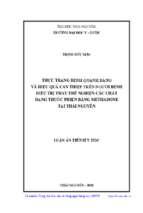 Thực trạng bệnh quanh răng và hiệu quả can thiệp trên người bệnh điều trị thay thế nghiện các chất dạng thuốc phiện bằng methadone tại thái nguyên