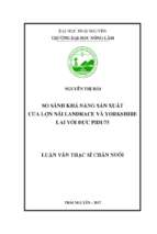 So sánh khả năng sản xuất của lợn nái landrace và yorkshire lai với đực pidu 75