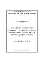 Các nhân tố tác động đến dự định duy trì tham gia hệ thống nhượng quyền thương mại của bên nhận quyền tại thành phố hồ chí minh