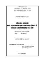 Nâng cao năng lực quản trị rủi ro tín dụng theo thông lệ quốc tế tại ngân hàng thương mại việt nam