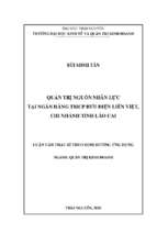 Quản trị nguồn nhân lực tại ngân hàng tmcp bưu điện liên việt chi nhánh tỉnh lào cai