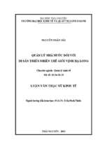 Quản lý nhà nước đối với di sản thiên nhiên thế giới vịnh hạ long