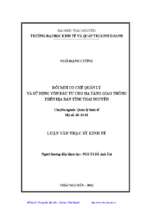 đổi mới cơ chế quản lý và sử dụng vốn đầu tư cho hạ tầng giao thông trên địa bàn tỉnh thái nguyên