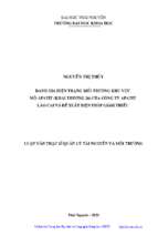 đánh giá hiện trạng môi trường khu vực mỏ apatit khai trường 26 của công ty apatit lào cai và đề xuất biện pháp giảm thiểu