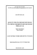 Quản lý công tác bán đấu giá tài sản của trung tâm dịch vụ đấu giá tài sản tỉnh lào cai
